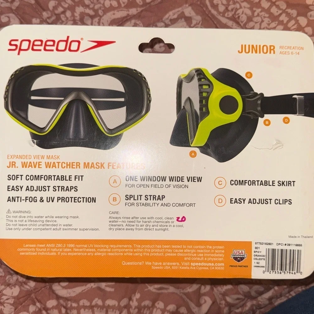 Speedo Junior Expanded View Mask - Orange and Blue & aerie aviator sunglasses